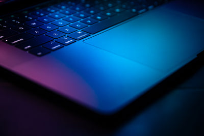 Brightly lit laptop keyboard