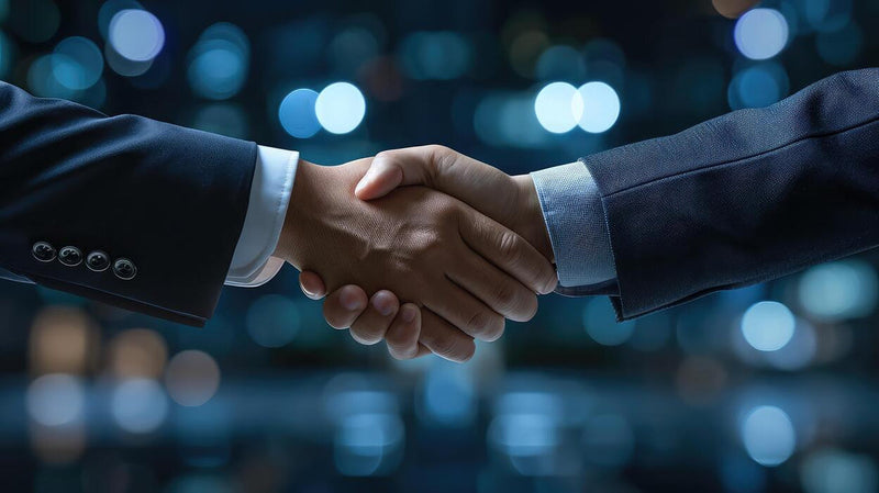 Business handshake closing an agreement