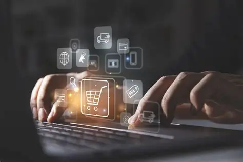Hands on a laptop managing an e-commerce business