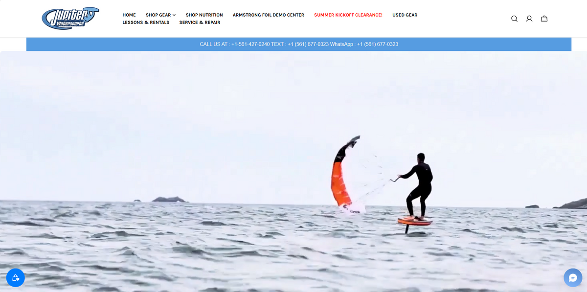 Jupiter Watersports website screenshot