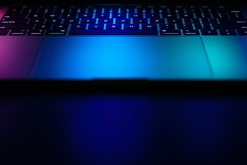 Brightly lit laptop keyboard