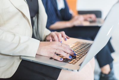 Women working together in a tech office