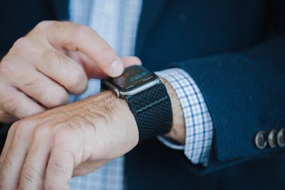 Business professional wearing a smartwatch