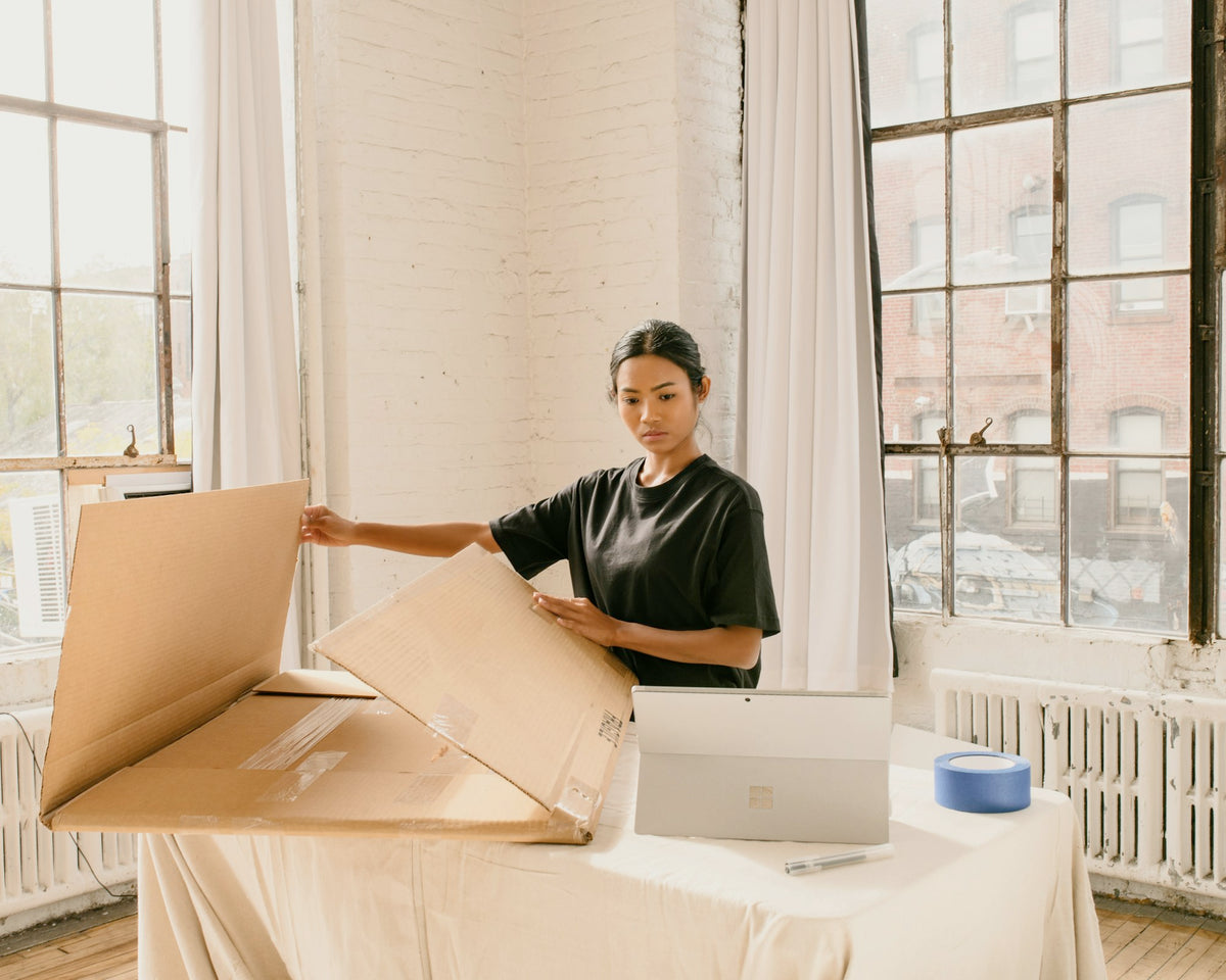 Packing an online order for shipment