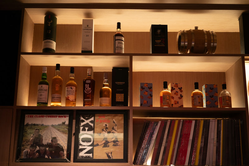 Curated bottles in a boutique liquor shop