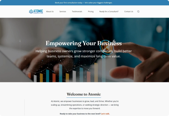 Atomic Consult website screenshot