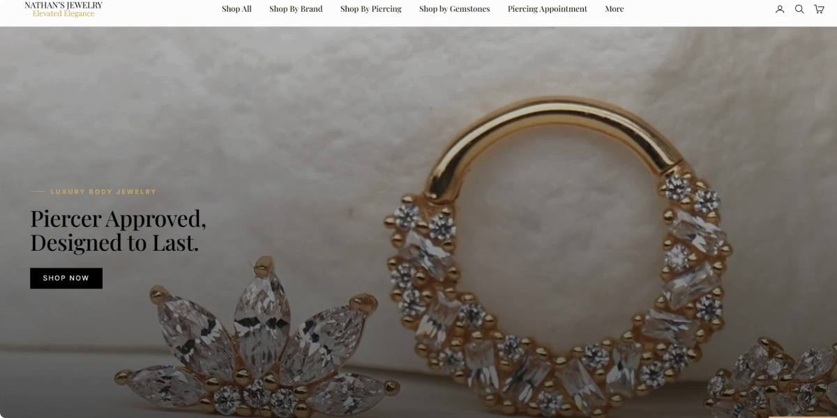 Nathan's Jewelry website screenshot