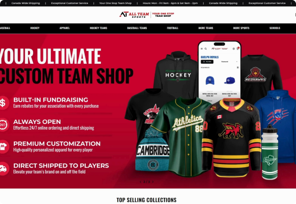 Shop All Team website screenshot