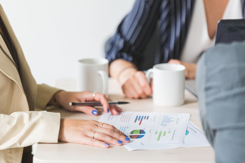 Reading charts at a business meeting